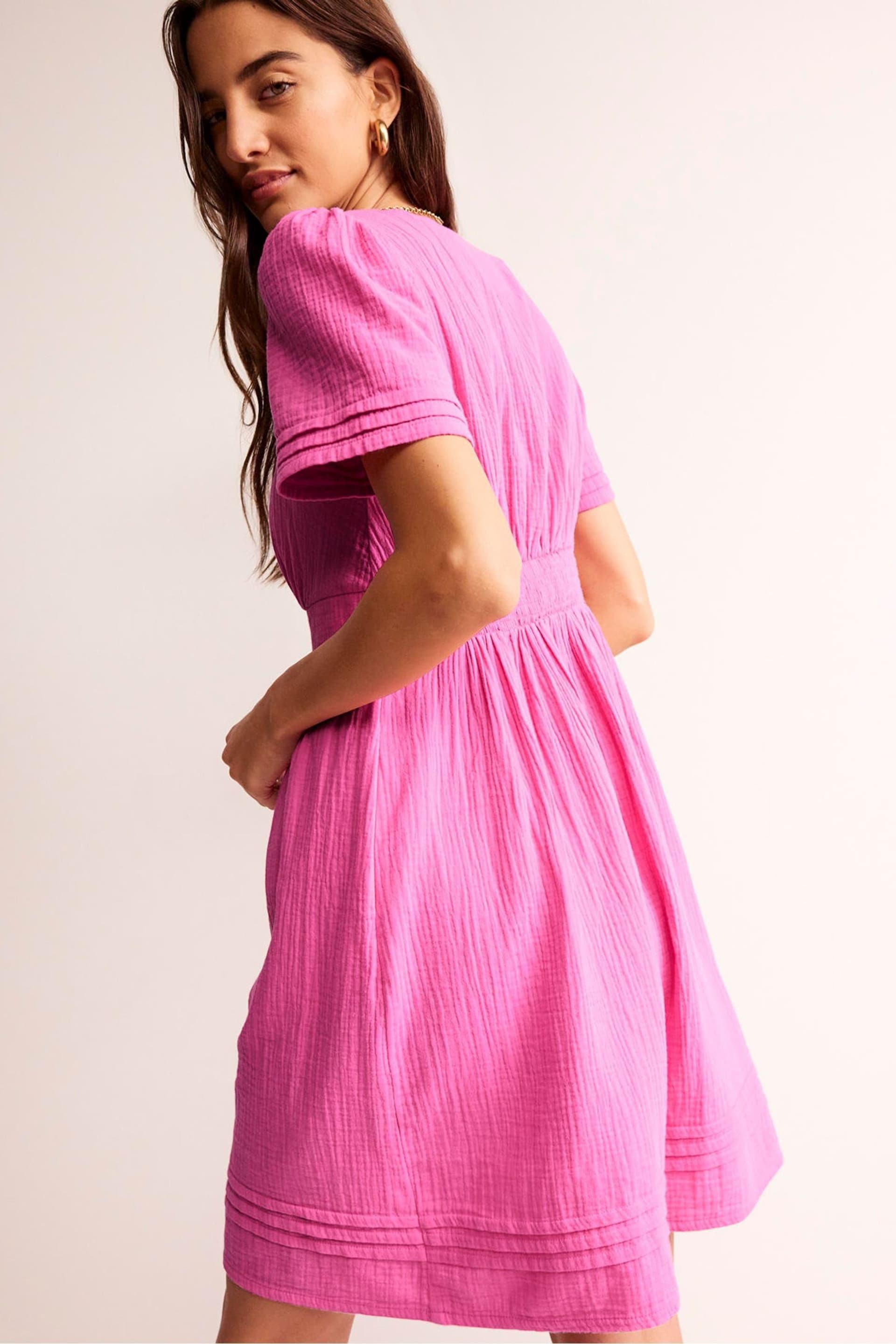 Boden Pink Eve Double Cloth Short Dress - Image 3 of 5