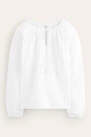 Boden White Serena Doublecloth Blouse - Image 5 of 5