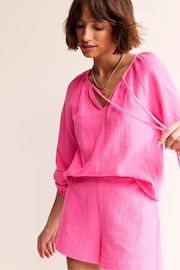 Boden Pink Serena Doublecloth Blouse - Image 1 of 5