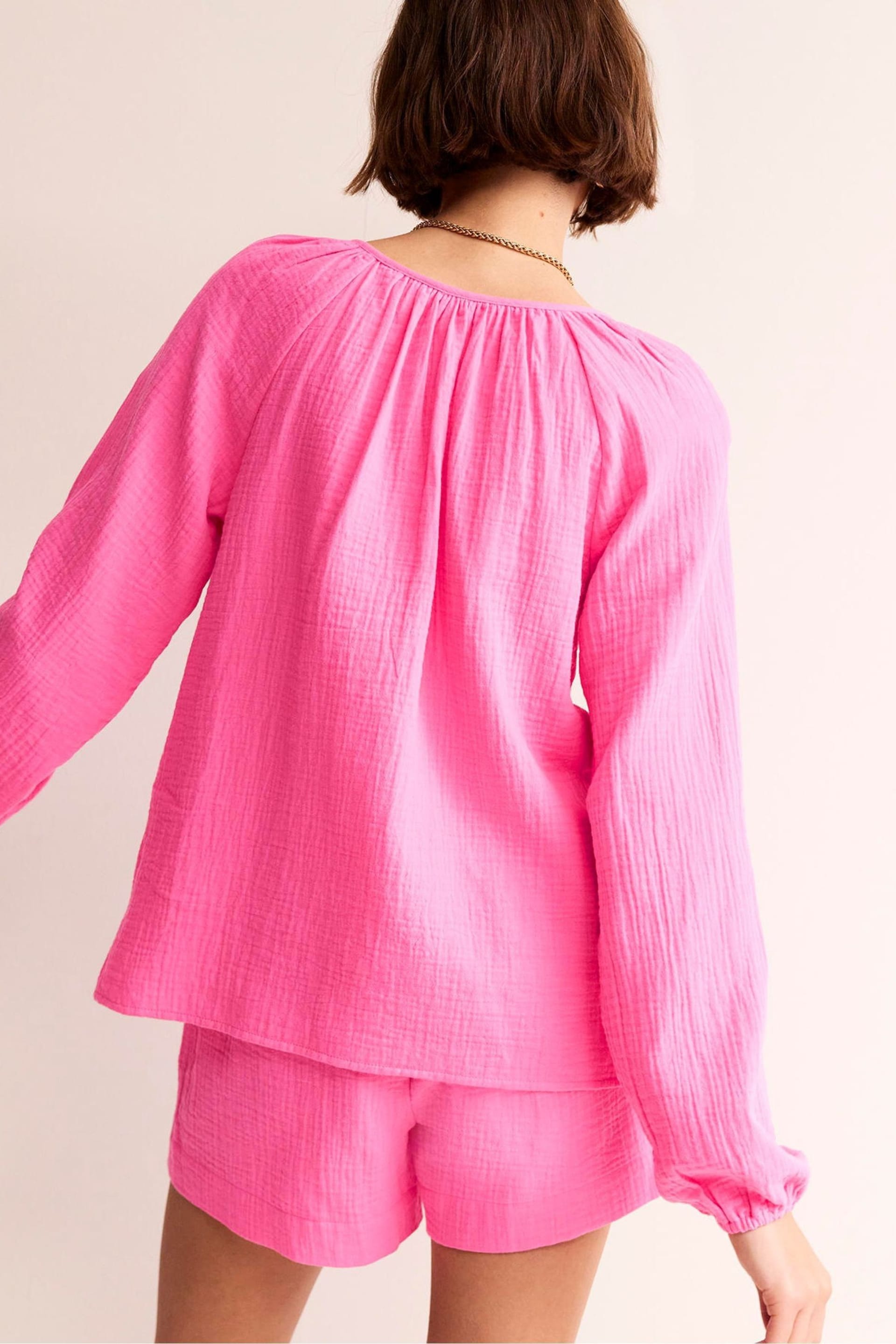 Boden Pink Serena Doublecloth Blouse - Image 2 of 5