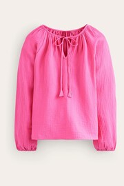 Boden Pink Serena Doublecloth Blouse - Image 5 of 5