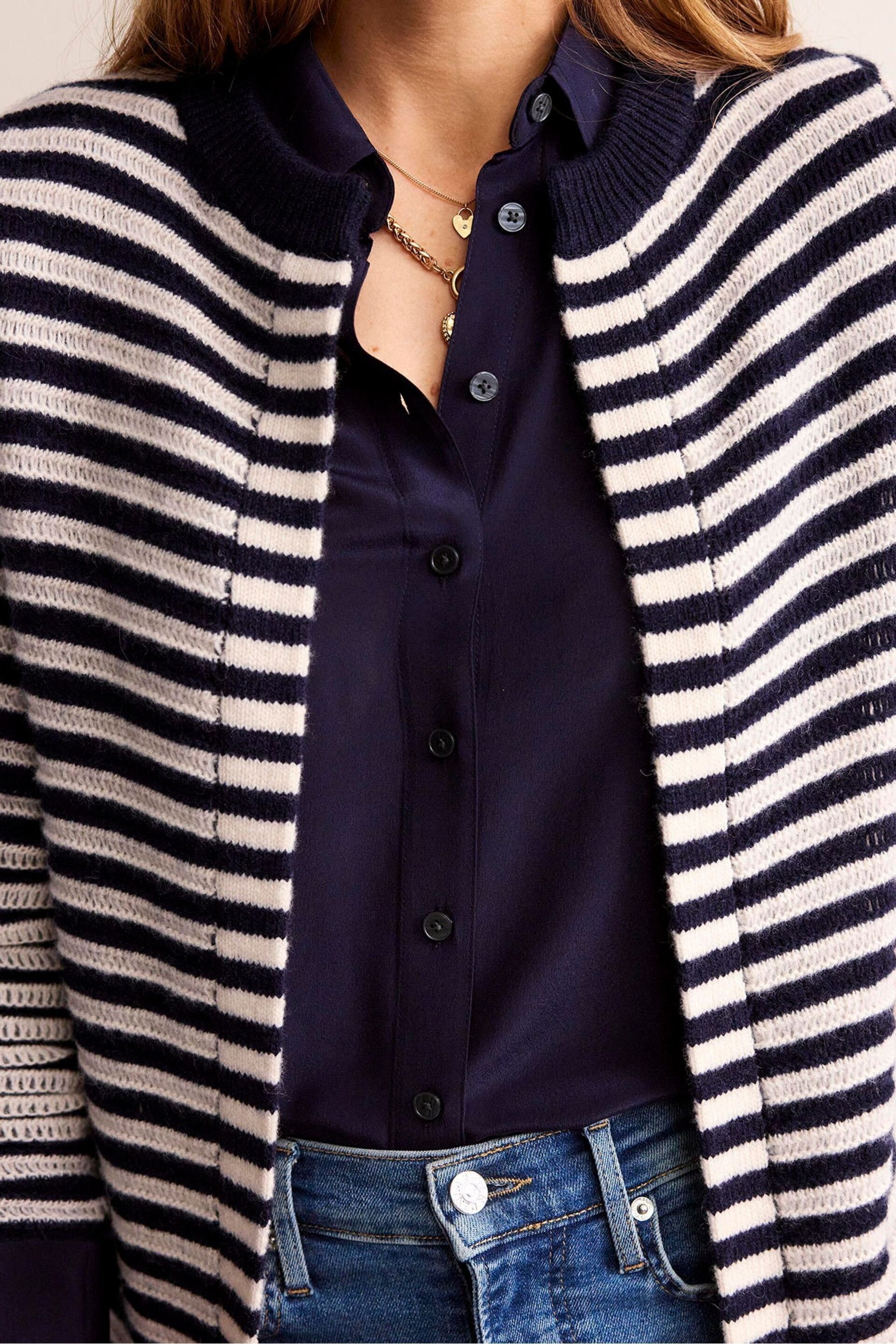 Boden Blue Longline Merino Cardigan - Image 2 of 6