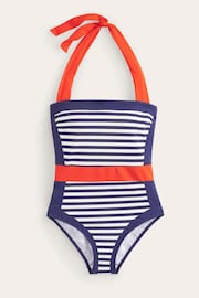 Boden Navy Multi Santorini Halterneck Swimsuit - Image 5 of 6