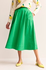 Boden Green Petite Isabella Cotton Sateen Skirt - Image 1 of 5