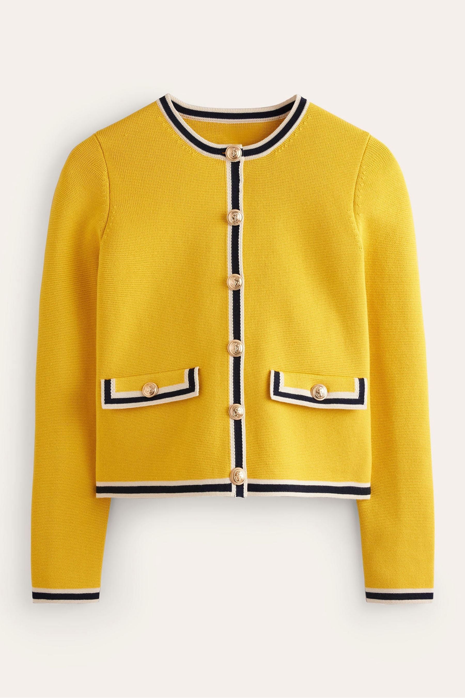 Buy Boden Yellow Holly Cropped Knitted Cardigan from Next Luxembourg