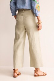 Boden Natural Westbourne Crop Linen Trousers - Image 2 of 5