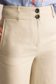 Boden Natural Westbourne Crop Linen Trousers - Image 4 of 5