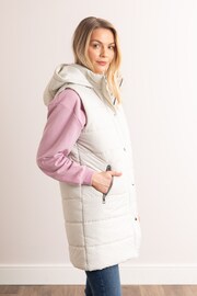 Lakeland Leather Cream Natalie Longline Padded Gilet - Image 3 of 7