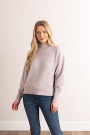 Lakeland Leather Natural Sheeka High Neck Jumper - Image 1 of 6