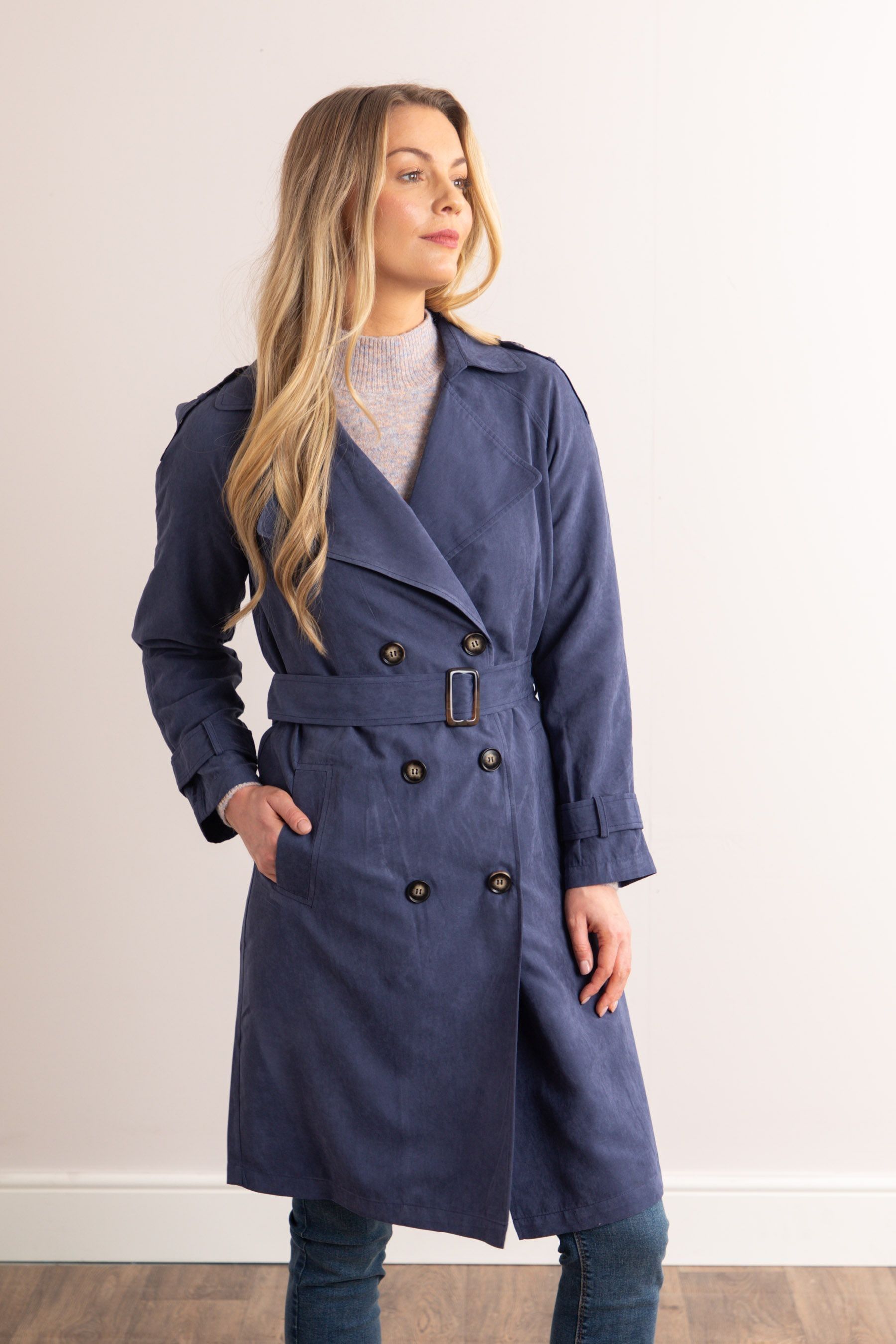 Buy Lakeland Leather Blue Bea Trench Coat from Next Luxembourg