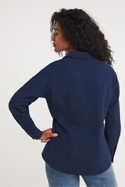 JD Williams Indigo Brushed Pull Over Shirt - Image 2 of 4