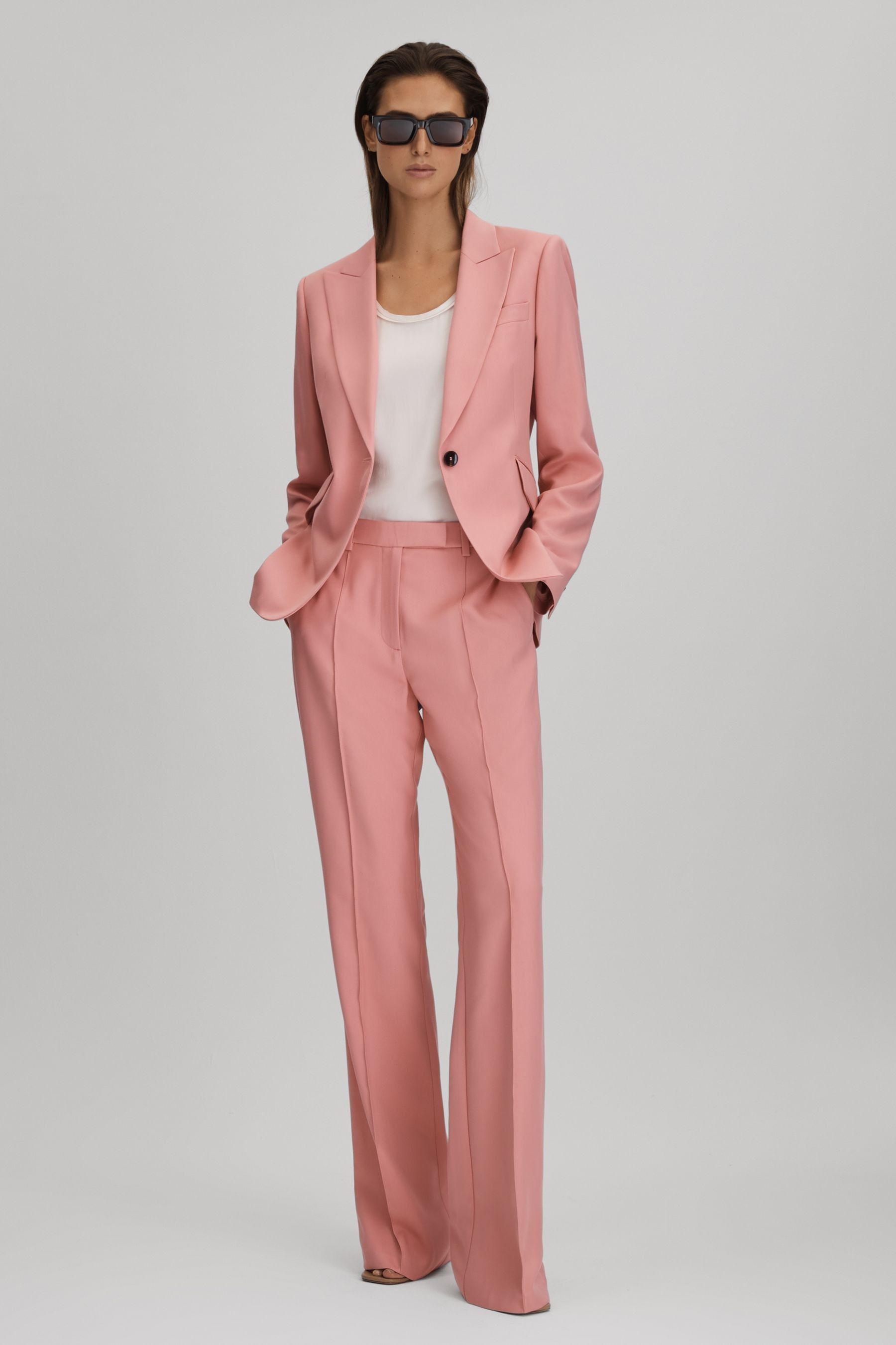 Pink trouser suit next top
