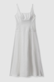 Reiss Ivory Etta Linen Corset Midi Dress - Image 2 of 5