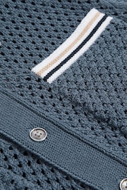 Reiss Airforce Blue Coulson Teen Crochet Contrast Trim Shirt - Image 5 of 5