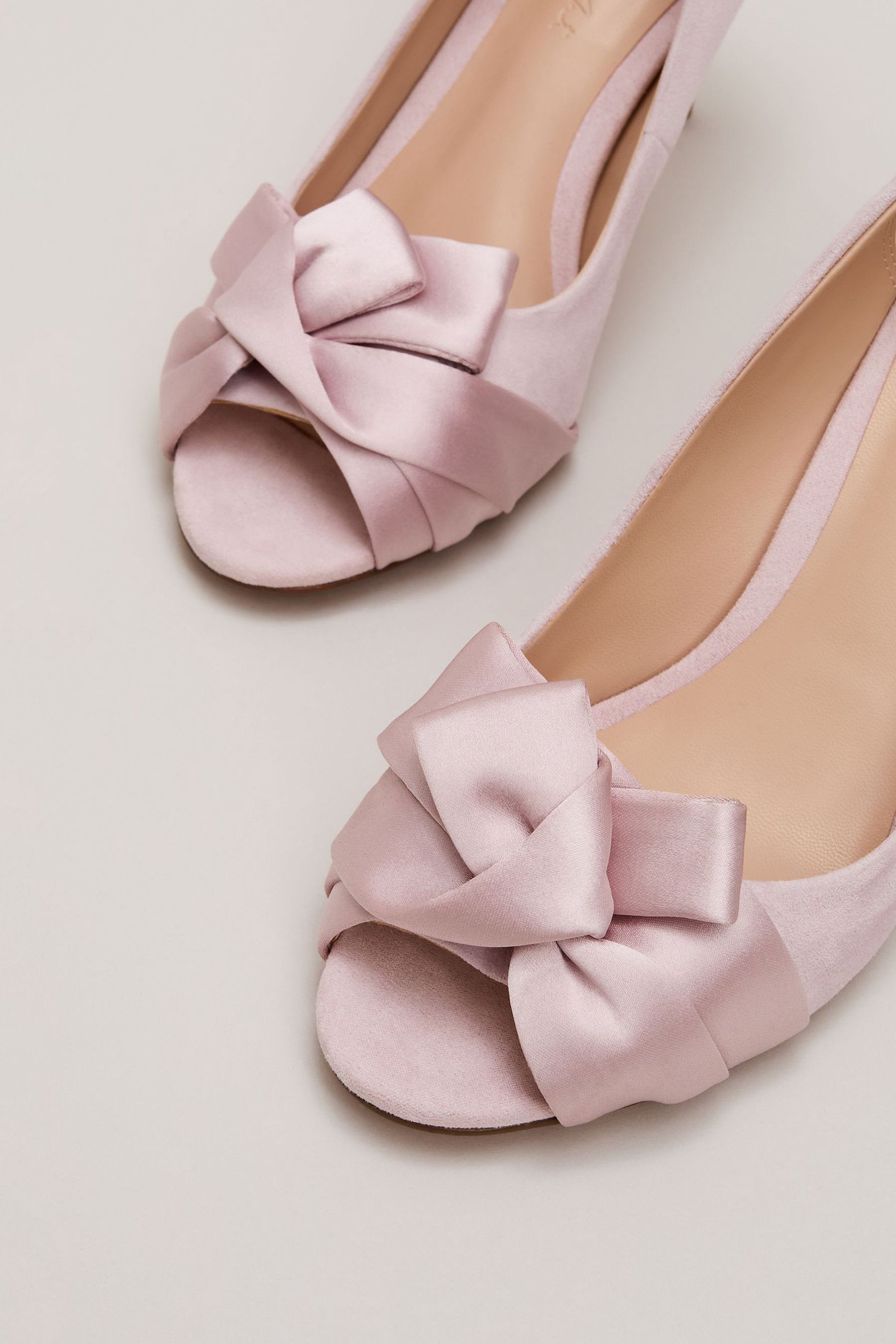 Buy Phase Eight Pink Satin Twist Peep Toe Shoes from the Next UK online shop