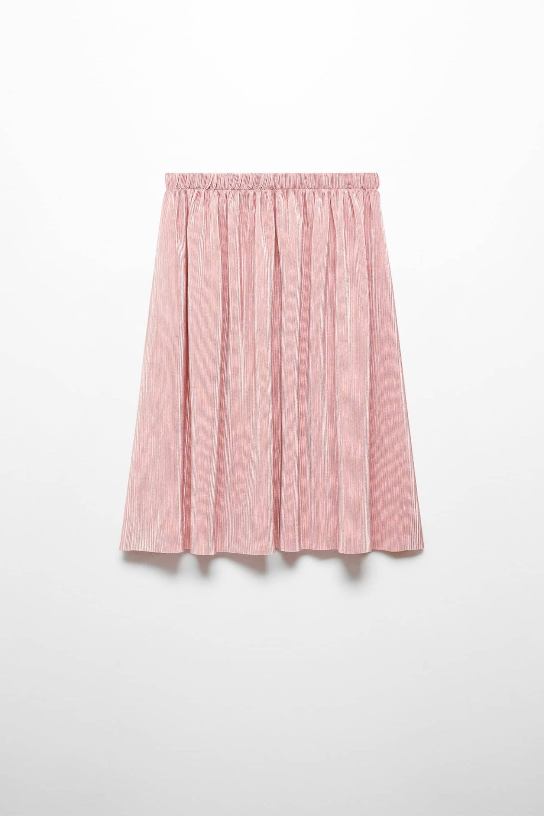 Pink pleated skirt metallic new arrivals