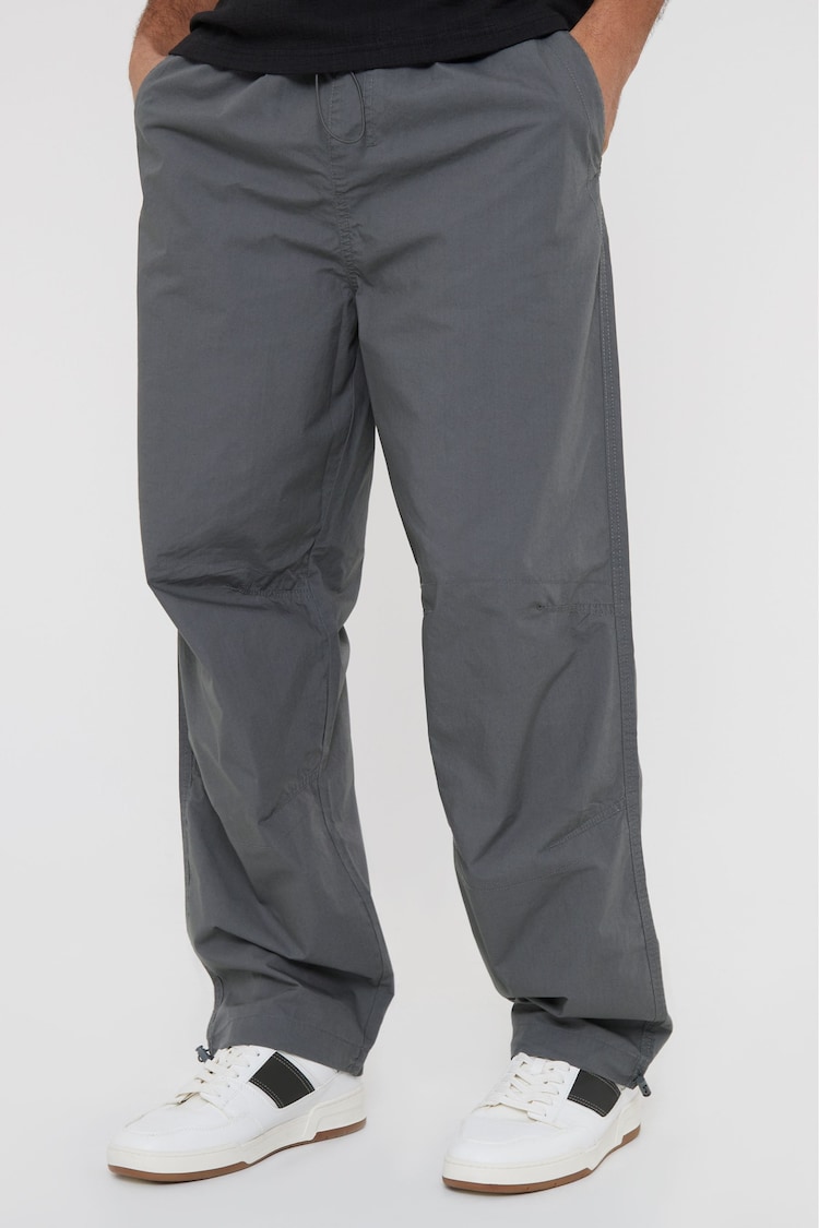 Threadbare Grey Cotton Relaxed Fit Jogger Style Cuffed 100% Cotton Trousers - Image 1 of 5