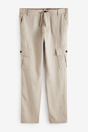 Threadbare Cream Linen Blend Cargo Trousers - Image 5 of 5