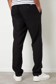 Threadbare Black Linen Blend Trousers - Image 2 of 4