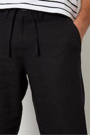 Threadbare Black Linen Blend Trousers - Image 4 of 4