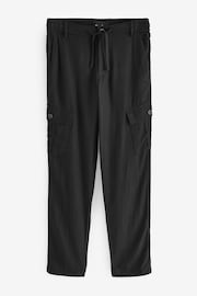 Threadbare Black Linen Blend Cargo Trousers - Image 5 of 5