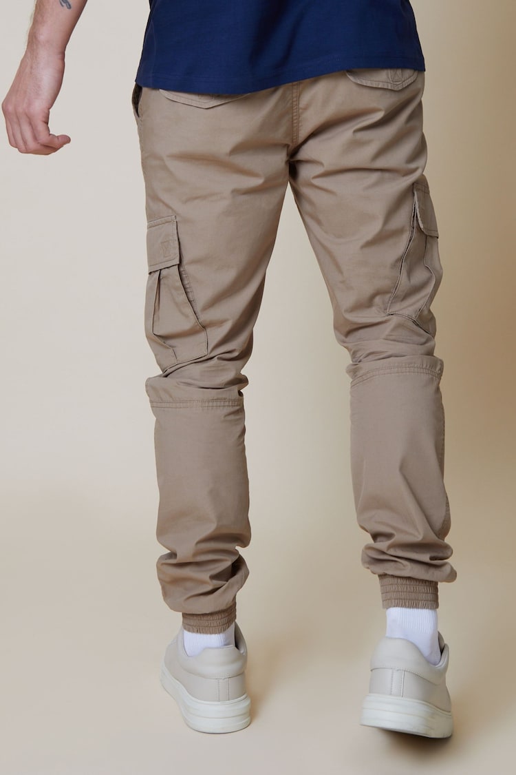 Threadbare Cotton Slim Fit Cuffed Cargo Trousers - 圖片 2，共 4