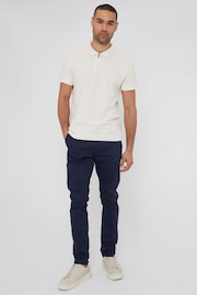 Threadbare Navy Cotton Slim Fit Chino Trousers With Stretch - Image 3 of 4