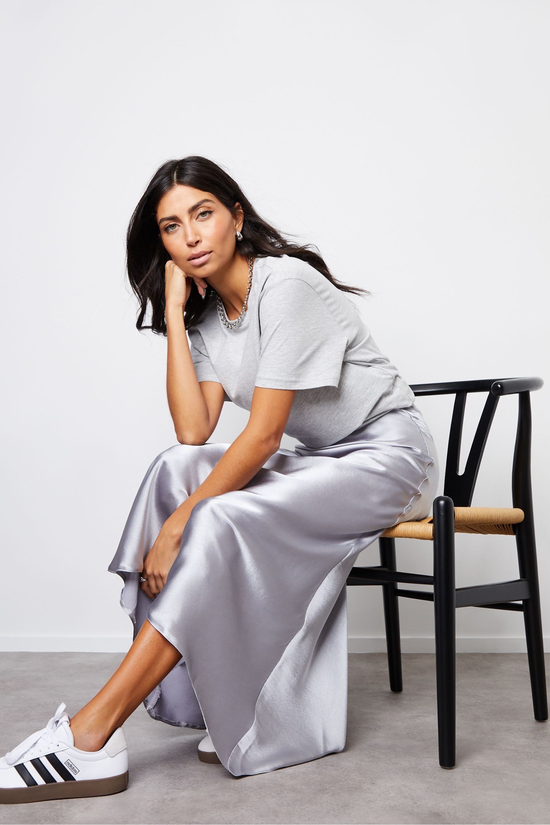 Slip skirt silver new arrivals