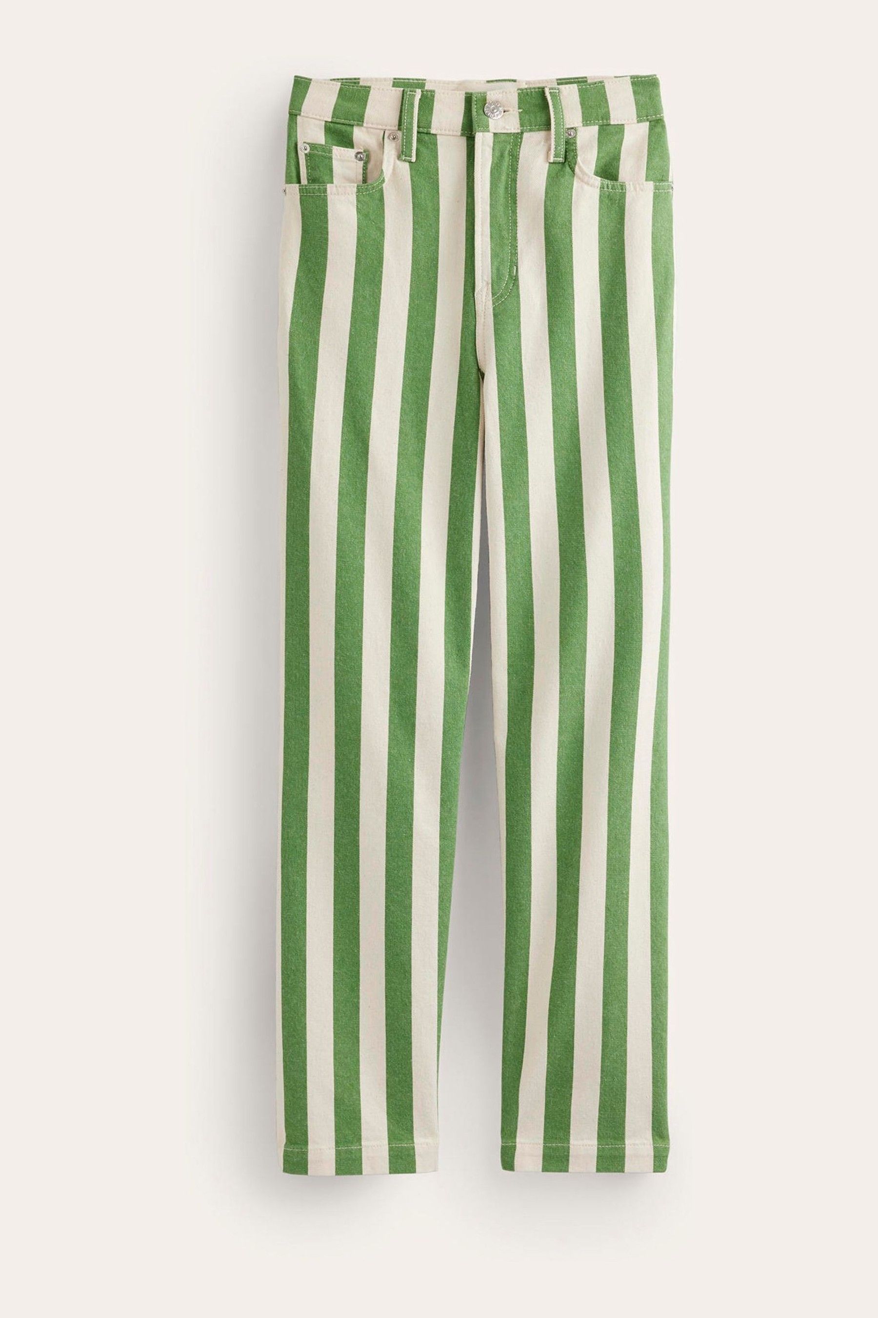 Green side stripe jeans online