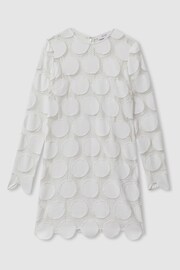 Reiss Ivory Serena Sheer Embroidered Mini Dress - Image 2 of 6