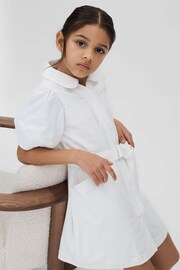 Reiss Ivory Ginny Junior Belted Puff Sleeve Dress - Image 3 of 4