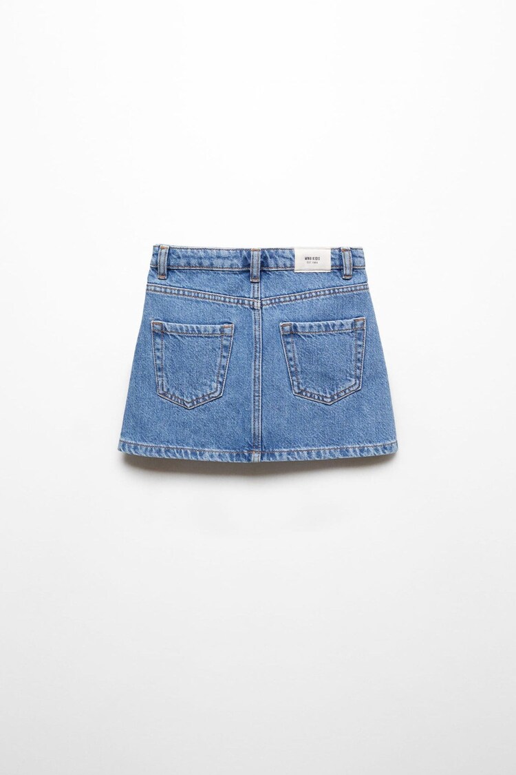 Mango Blue 100% Cotton Short Denim Skirt - Image 2 of 3