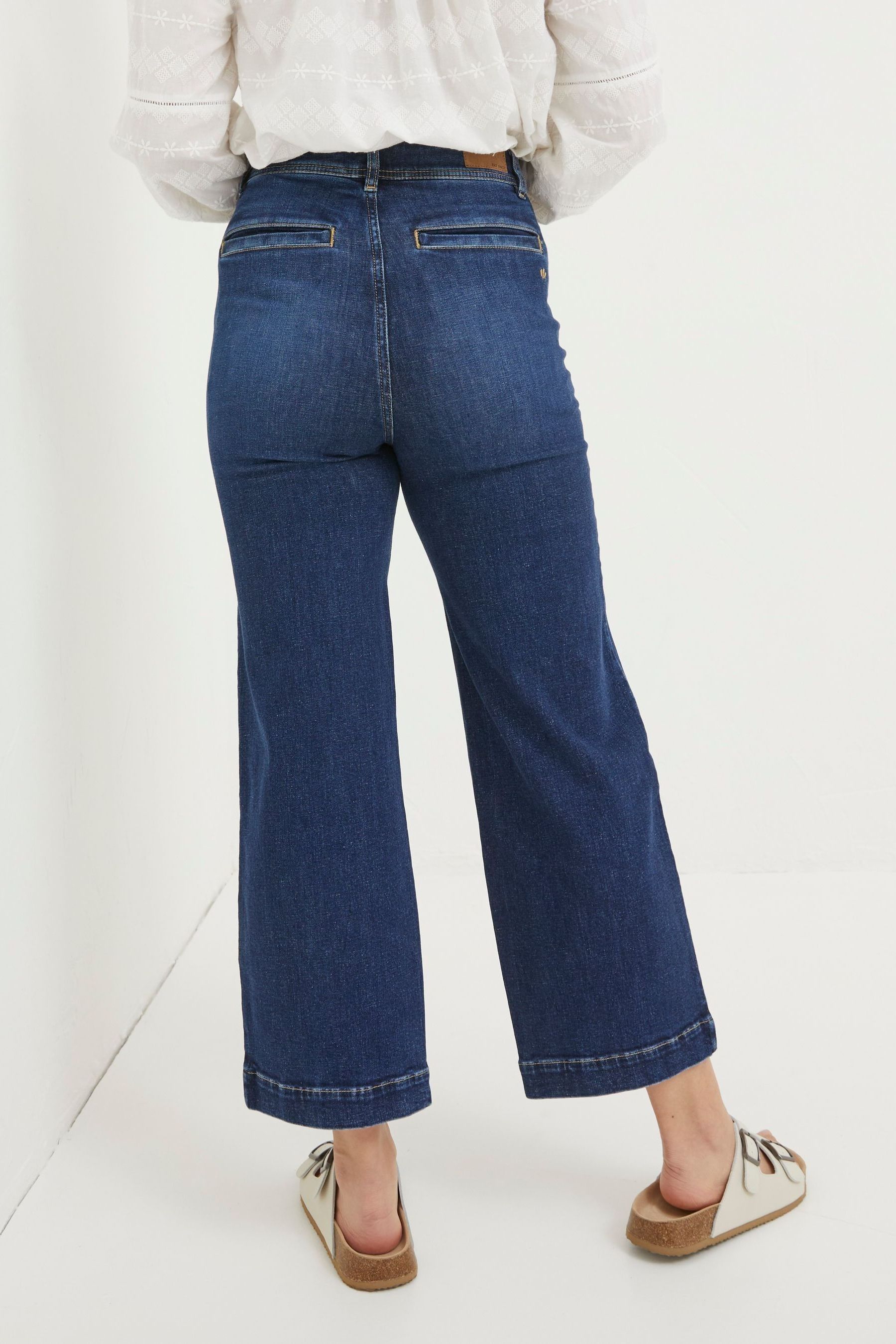 FatFace Wide Leg Crop Jeans