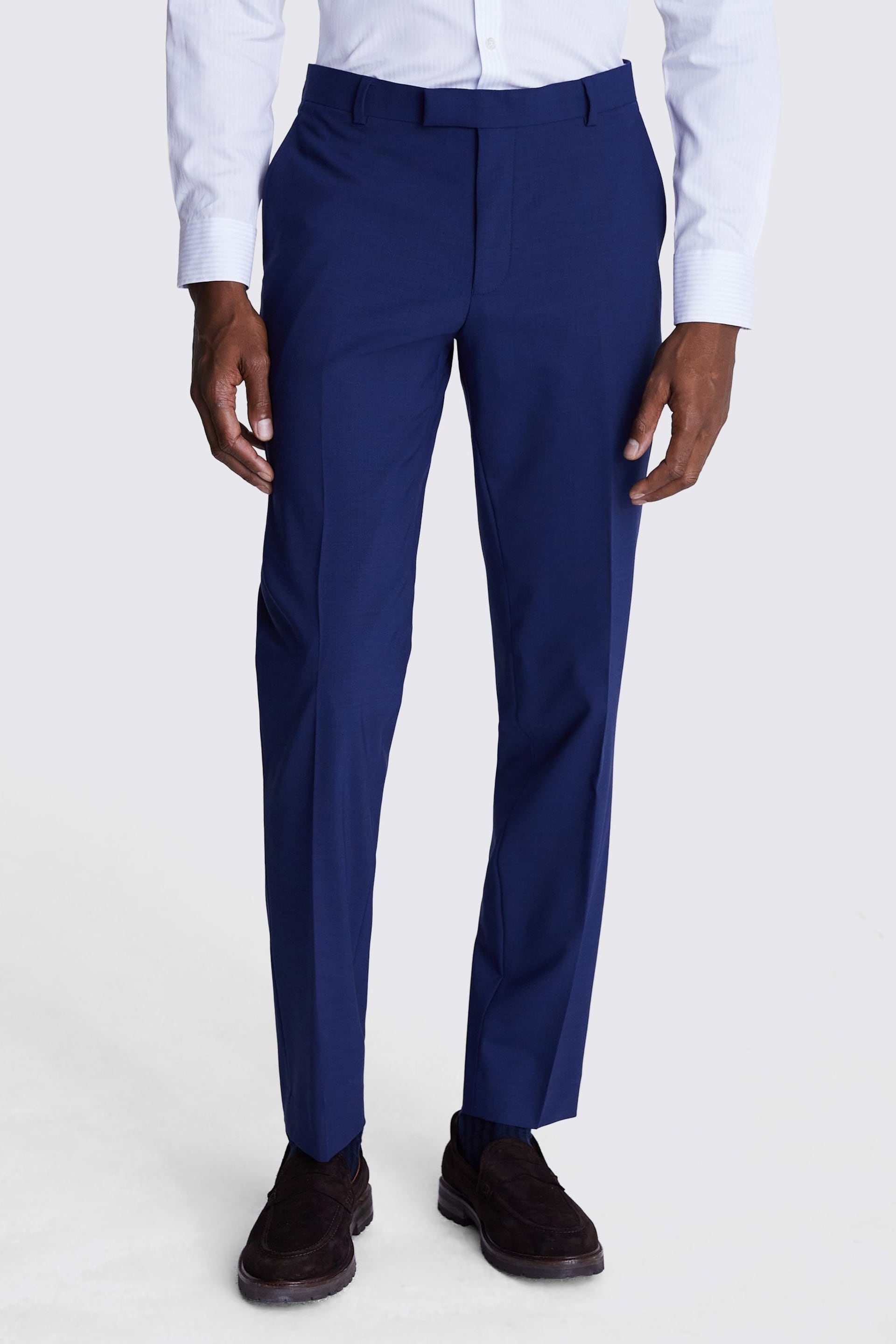 MOSS Blue Slim Fit Trousers - Image 1 of 3
