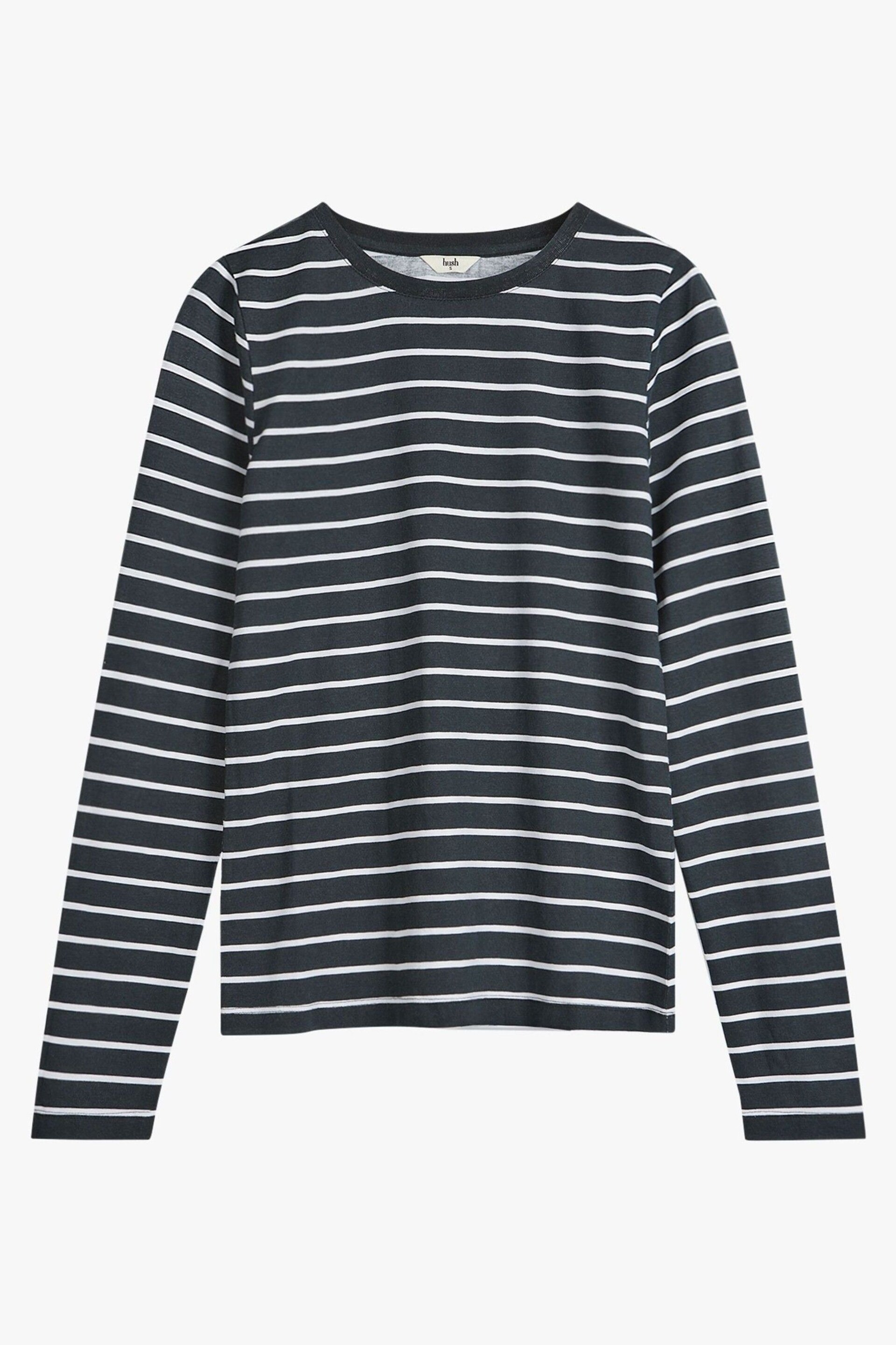 Hush Black Anna Stripe Crew Neck T-Shirt - Image 5 of 5