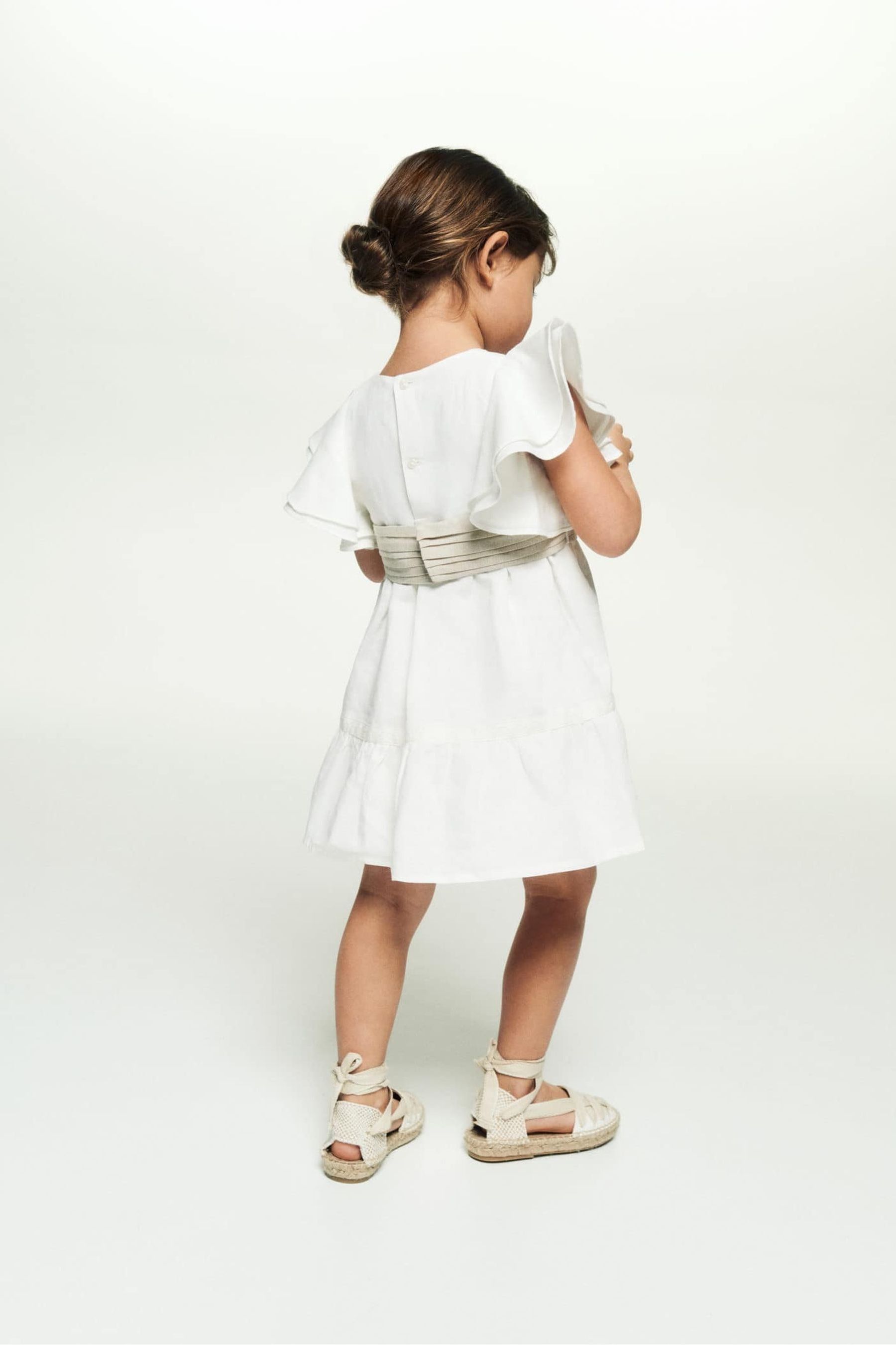 Buy Mango White Belt Linen Dress from the Next UK online shop