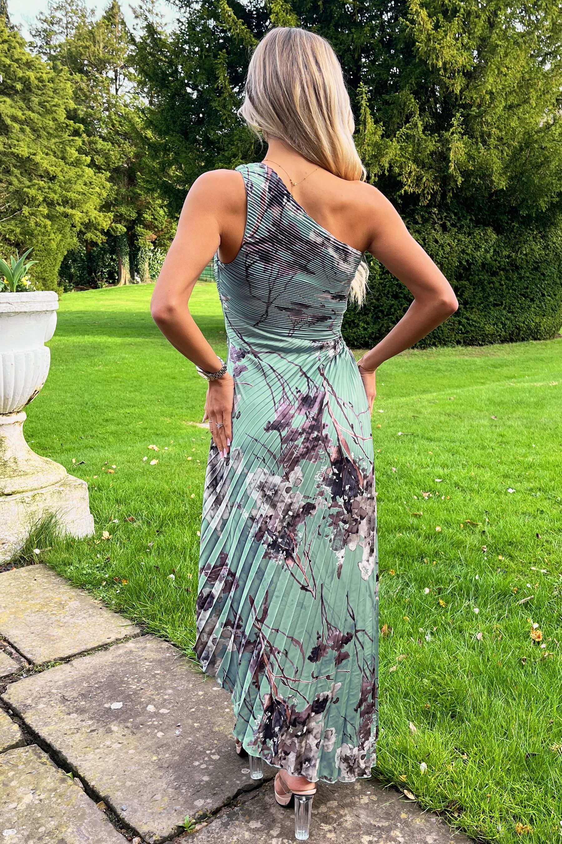 Buy AX Paris One Shoulder Cut Out Pleated Midi Dress from Next Luxembourg