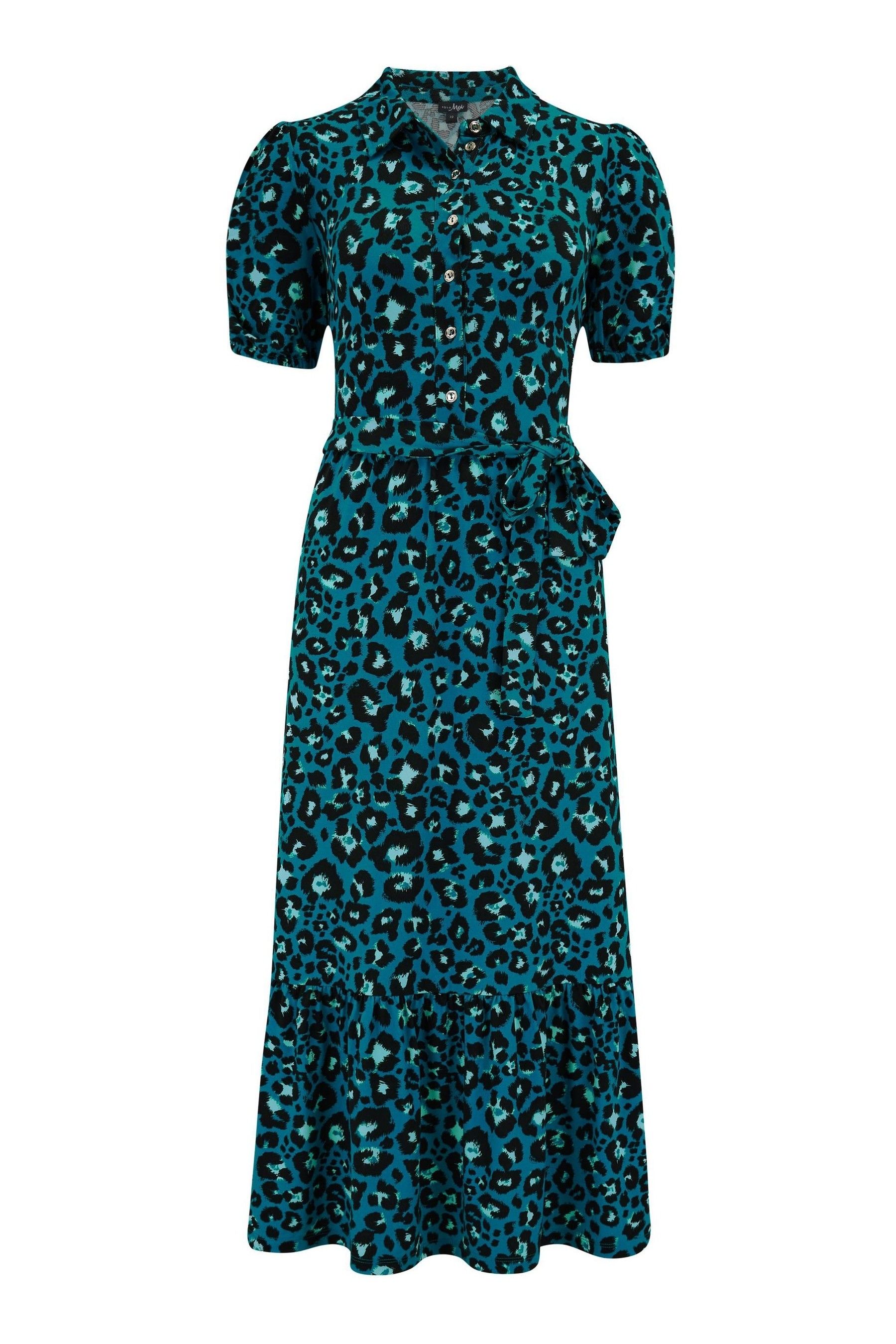 Buy Pour Moi Blue Jodie Fuller Bust Slinky Jersey Tiered Midi Shirt Dress from Next Luxembourg