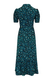 Pour Moi Blue Jodie Fuller Bust Slinky Jersey Tiered Midi Shirt Dress - Image 4 of 4