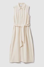 Reiss Cream Morgan Viscose Blend Belted Shirt Dress - Image 2 of 6