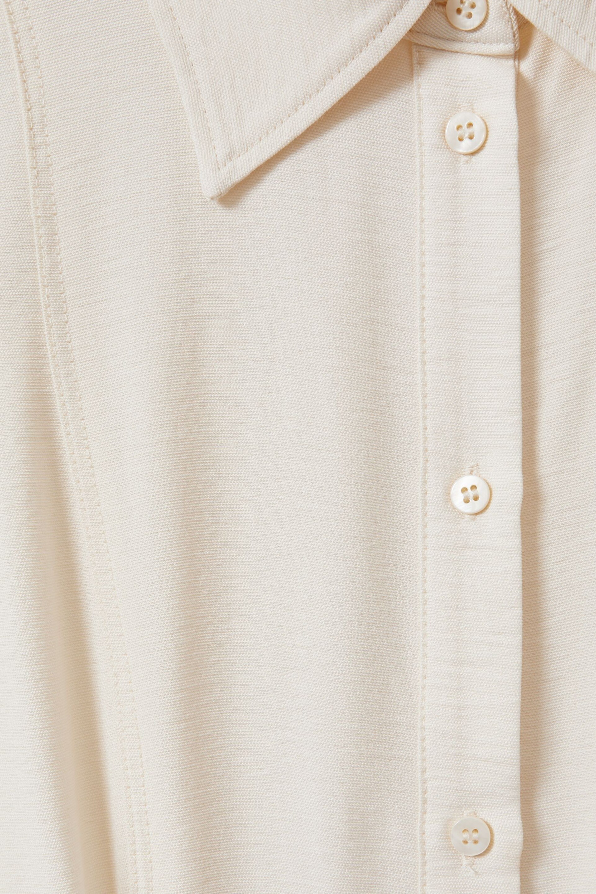 Reiss Cream Morgan Viscose Blend Belted Shirt Dress - Image 6 of 6