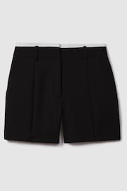 Reiss Black Karyn Tailored Wool Blend Contrast Trim Shorts - Image 2 of 7