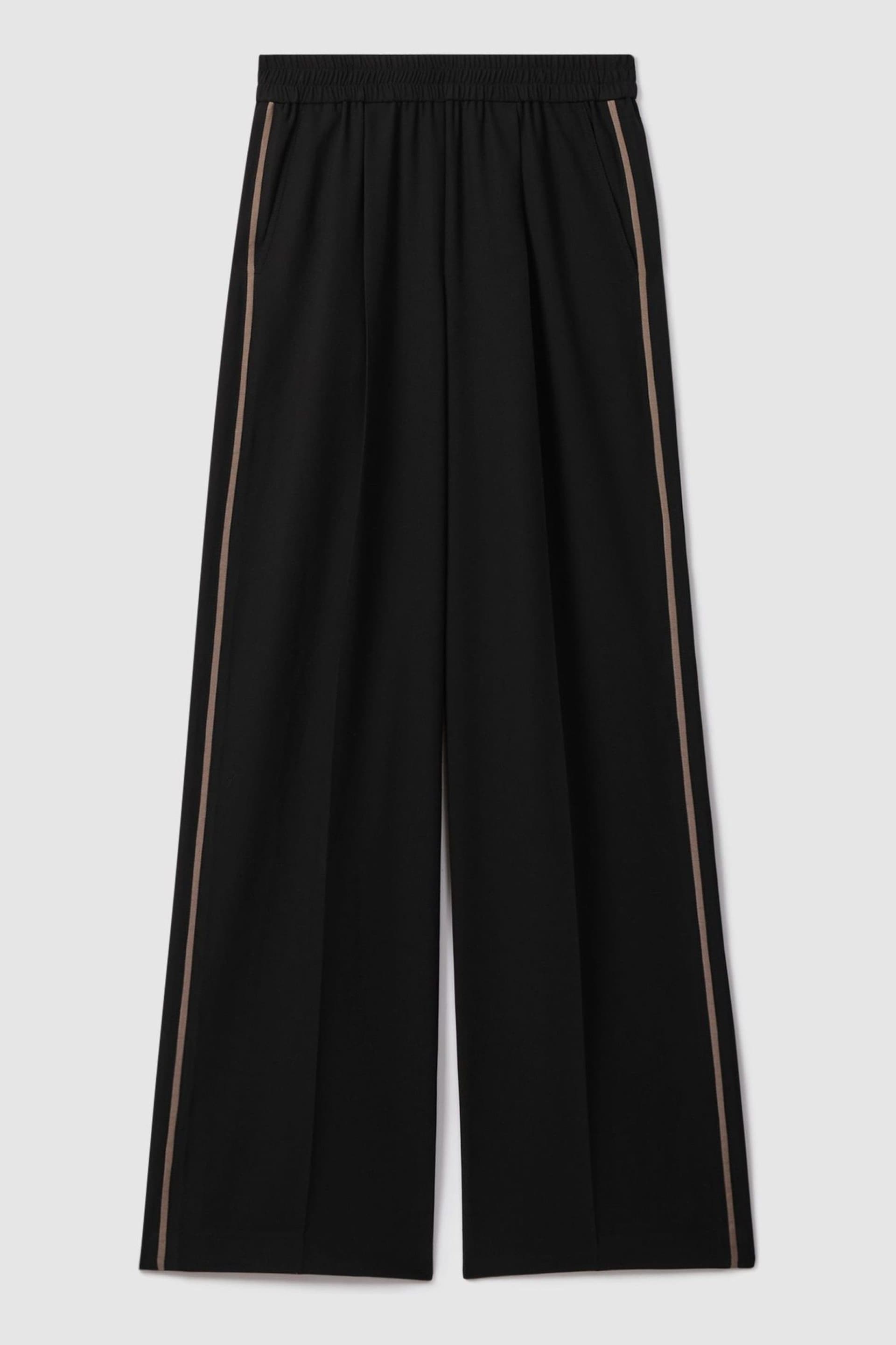 Reiss Black Remi Petite Elasticated Side Stripe Trousers - Image 2 of 8