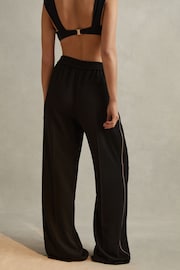 Reiss Black Remi Petite Elasticated Side Stripe Trousers - Image 6 of 8