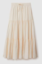 Reiss Neutral Tammy Tiered Drawstring Maxi Skirt - Image 2 of 6