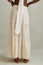 Reiss Neutral Tammy Tiered Drawstring Maxi Skirt - Image 5 of 6