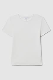 Reiss White Victoria Cotton Blend Scoop Neck T-Shirt - Image 2 of 5