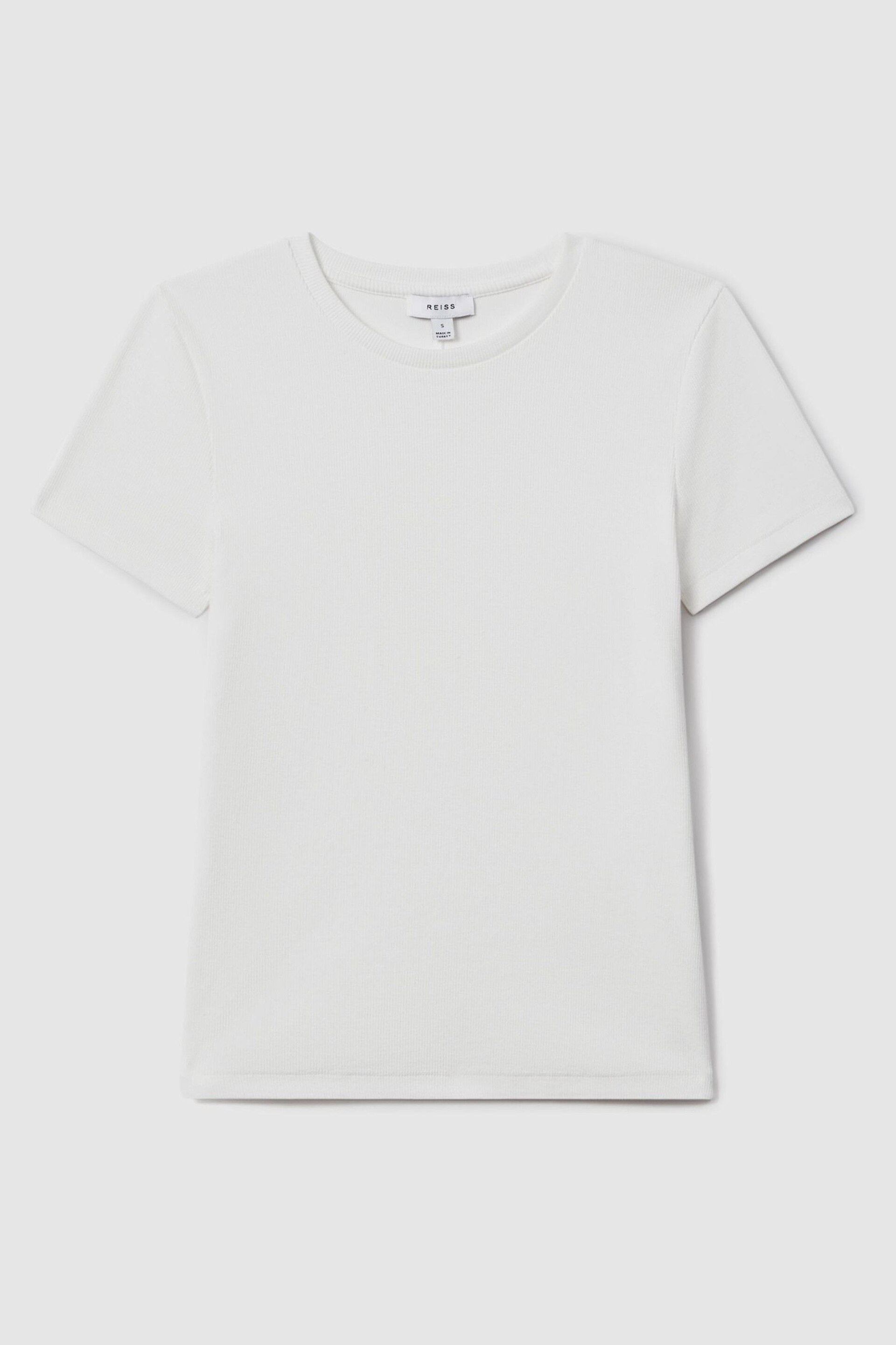 Reiss White Victoria Cotton Blend Scoop Neck T-Shirt - Image 2 of 5