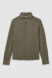 Reiss Khaki Bobby Modal Blend Cutaway Collar Shirt - Image 2 of 6