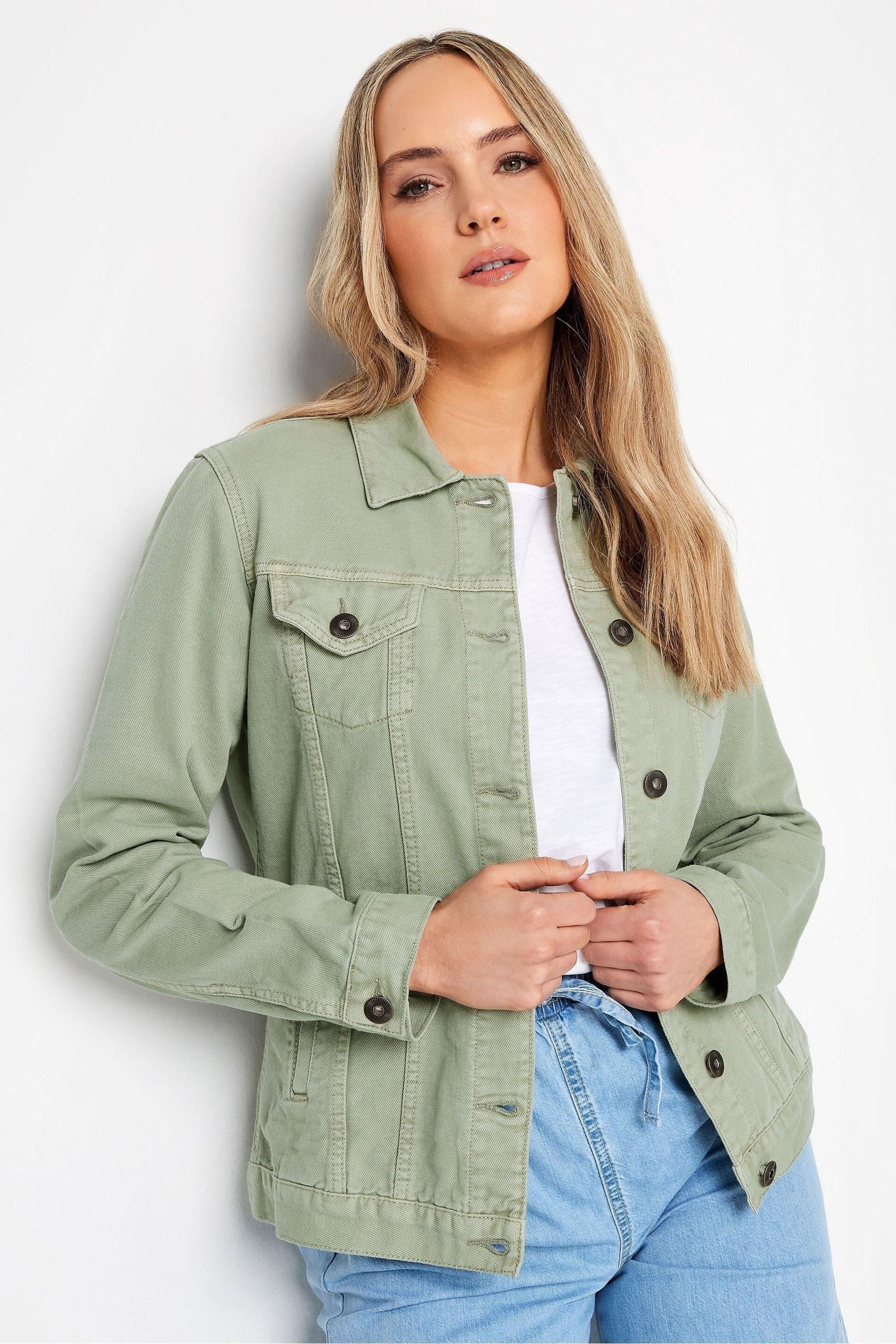 Long Tall Sally Green Tall Denim Jacket - Image 1 of 4